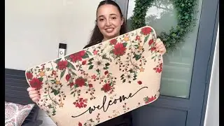 Review of Baccessor Christmas Winter Poinsettia Doormat Rug Red Floral Welcome Front Door Mat