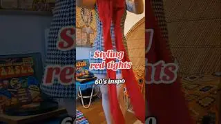 Styling red tights like it's 1965 ❤️ #60s #outfitideas #styling  #whattowear #vintagestyle