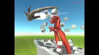 Titanoboa attack !!  titanoboa protect the livestock from predator animal revolt battle simulator