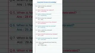 When is Earth Day celebrated? | General Knowledge Questions and Answers  #knowledge  #shorts