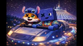 Foxo & Boxo Ride TRON & Space Mountain in Minecraft!