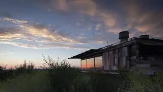 The RSPB Rainham Marshes Visitor Centre at sunset, 5th July 2019 (4k)