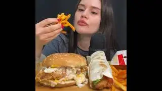 ASMR KFC MUKBANG | EATING CHICKEN BURGER + SPICY FRIES #asmr #mukbang #kfc