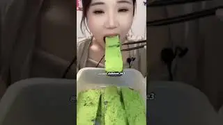 Eating Matcha Ice, Color Cake Ice #asmr #food #ice #eating #eatingice #asmrice #iceasmr #iceeating 