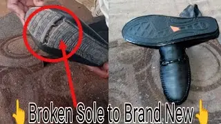 Repairing Old Black Shoes with a New Sole | Complete Shoe Makeover
