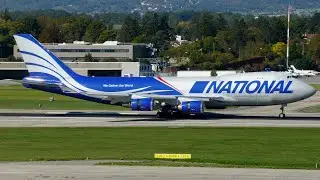 4K | RARE National Boeing 747-400F N569CA landing at Geneva/GVA/LSGG