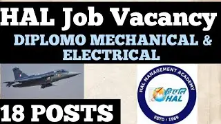 HAL Job Vacancy | Diploma Electrical & Mechanical | All India | Recruitment #psu 