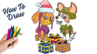 How to draw Skye and Tracker - Paw Patrol || Easy drawing for kids 