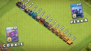 C.O.O.K.I.E vs P.E.K.K.A vs Every Town Hall - Clash of Clans