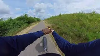Surfskate downhill sliding crash with slide gloves
