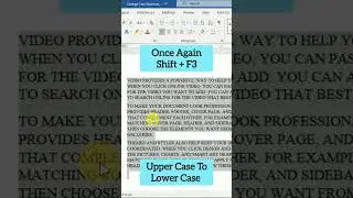 Change Case Shortcut in MS Word| #shorts #msword #wordshortcut #chancase #wordtips