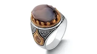 Arabic Silver Ring Men Silver Ring Yemen Agate Silver Ring Handmade Islamic Ring Made in Turkey