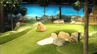 Adventure golf indoors at Lalandia, Denmark. Design and built by City Golf Europe AB