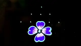 Simple flower rangoli designs with colours and dots 