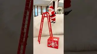 Cute Santa Claus Climbing the Ladder! Santa toys 🎅🏻🎁 #shortsvideo #christmas #present #santa