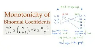 Some Properties of Binomial Coefficients - with a Combinatorial Proof of Monotonicity Property