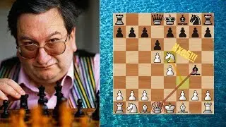 Queen sac on Move no 5 (Nxe5!!!) by Raymond Keene