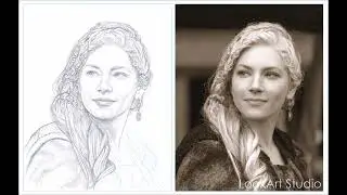 Katheryn Winnick (Lagertha) / digital drawing / time lapse