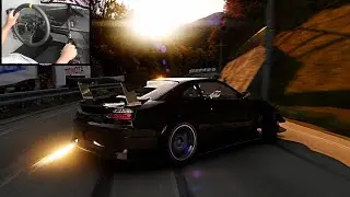 Nissan S15 Drifting the Tsuchisaka Touge - Assetto Corsa (Moza R3)