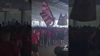 Bayern Fans welcoming the team bus Before Bayern vs Real UCL clash  #championsleague #bayern#shorts