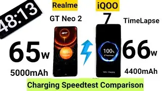 iQOO 7 vs Realme GT Neo 2 Timelapse of Charging Speedtest Which is fast