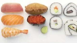 Various sushi - sashimi sushi take away