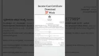 How To Download Income Caste Certificate #shorts #documentation
