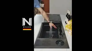 Nillos multi function black nano finishing 304 stainless steel kitchen sink