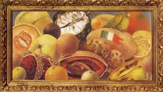 Frida Kahlo Still Life with Parrot and Flag Painting 4K Golden Frame TV Art Background Screensaver