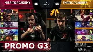Misfits Academy vs Fnatic Academy | Game 3 Promotion S7 EU LCS Summer 2017 | MFA vs FNA G3