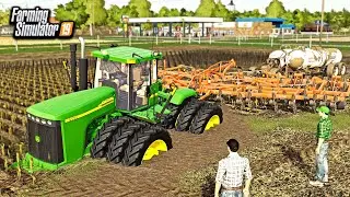 TRACTOR STUCK IN DEEP MUD! (RESCUE ATTEMPT) | FARMING SIMULATOR 2019