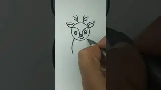 Easy Deer drawing from a circle #shorts #kids drawing