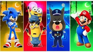 Sonic the hedgehog 🆚 Minions 🆚 Sheriff Labrador 🆚 Super Mario 🎶 Tiles hop EDM rush