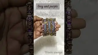 grey and purple silk thread bangles | kundan bangles | bridal wear bangles | #banglessets #jewellery