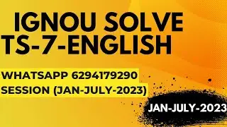 ts-7 solved assignment 2022-23 / ts-7solved assignment 2023 in english/ ignou ts-7