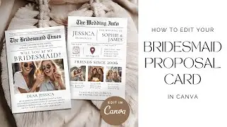 How To Edit Your Bridesmaid Proposal Card Template in Canva Tutorial | Lovaria Design