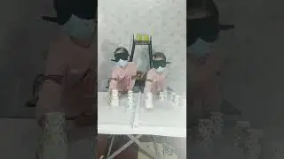 Maskedtwins playing Blindfolded Cup Stacking Race🤩😂🤭 #explore #shorts#reels #interesting  games