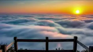 Solo Marimba Relaxing Music with Beautiful Cloudy Sunset View - Healing Peace & Deep Sleep #relaxing