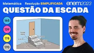 🔵 Questão da escada: ENEM 2023 Matemática (Simplificada) - Área de Figuras Planas