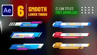 6 Colorful Minimalist Lower Thirds | How to use Tutorial in After Effects | Free to use #02.