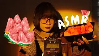 ✨Watermelon Vape ASMR 🍉 | Whisper, Tapping, Ice Sounds & Real Watermelon Smoothie