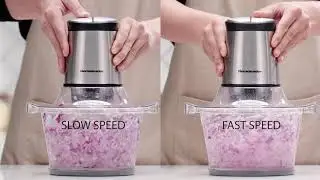 Electric Food Chopper 8Cup Food Processor by Homeleader 2L BPAFree Glass Bowl Blender Gri