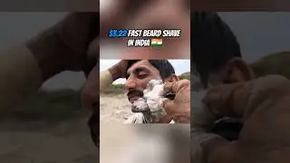 $3.22 FAST BEARD SHAVE IN INDIA 🇮🇳 #massagematters #funny #thebarbersarms #headmassage