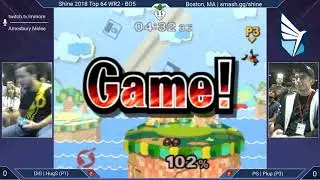 Shine 2018 SSBM - Dignitas | HugS (Pink Samus) vs. PG | Plup (Black Samus) - Melee Top 64 WR2