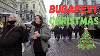 Budapest Christmas next to the Saint Stephen's Basilica 4K Walk.