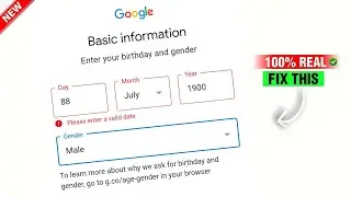 Please Enter a Valid Date Problem Solution | Google Account Date Of Birth Error Solution