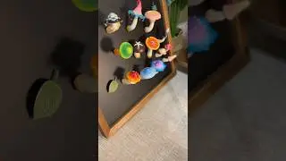 I created red clay mushroom fridge magnets, it looks like mushrooms are sprouting out of the board!