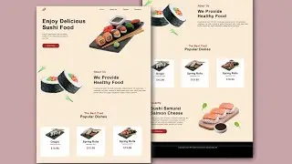 Sushi Foods Website Project 🎯 HTML CSS (Hindi) Part-3 | Popular Dishes Page | Satya Gyan A4
