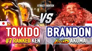 SF6 🔥 Tokido (# Ranked Ken) vs Brandon (Akuma) 🔥 SF6 High Level Gameplay