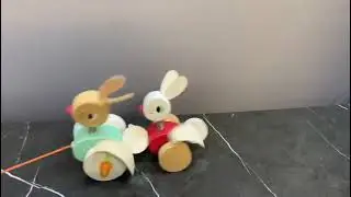 Janod Zigolos Wooden Pull Along Rabbits.